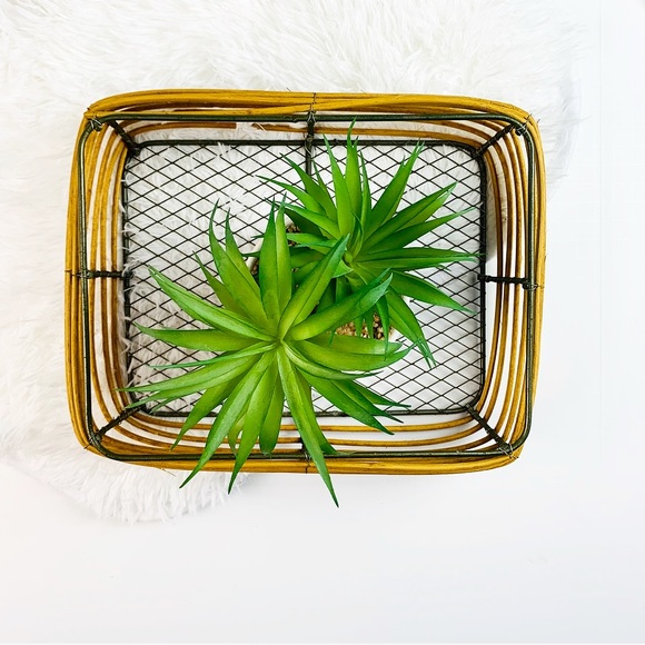 Other - Boho Urban Metal Wicker Backet